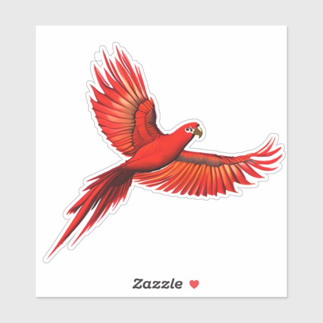 Crimson Macaw / Red Parrot in flight    (Sheet)