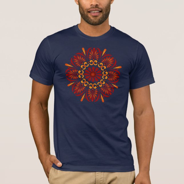 Crimson Mandala Mens Fitted T-shirt (Front)