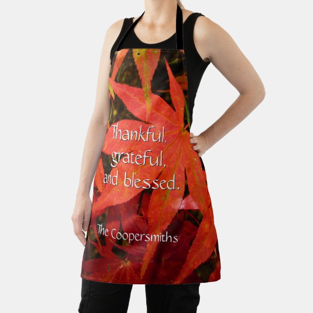 Crimson Maple Leaves - Personalised Apron (Insitu)