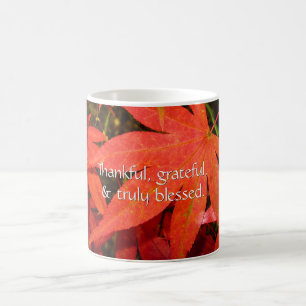 Crimson Maple Leaves - Personalised Thanksgiving Coffee Mug