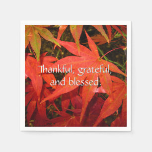 Crimson Maple Leaves - Personalised Thanksgiving Napkin