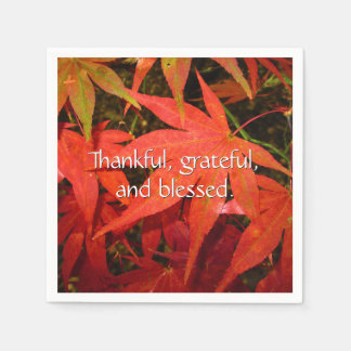 Crimson Maple Leaves - Personalised Thanksgiving Napkin