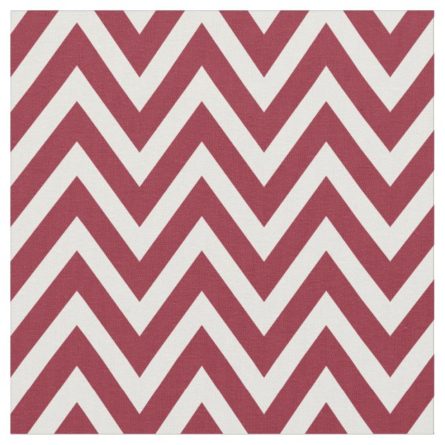 Crimson Modern Chevron Stripes Fabric (Close Up)