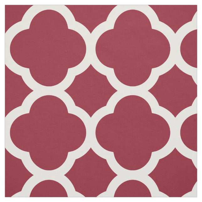 Crimson Modern Quatrefoil Large Scale Fabric (Swatch)