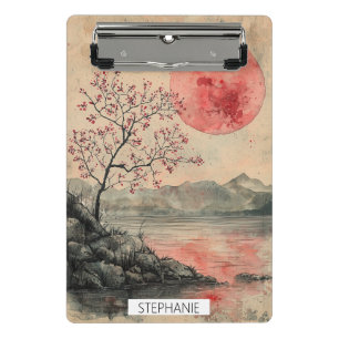 Crimson Moon Lakeside Ink Wash Mini Clipboard