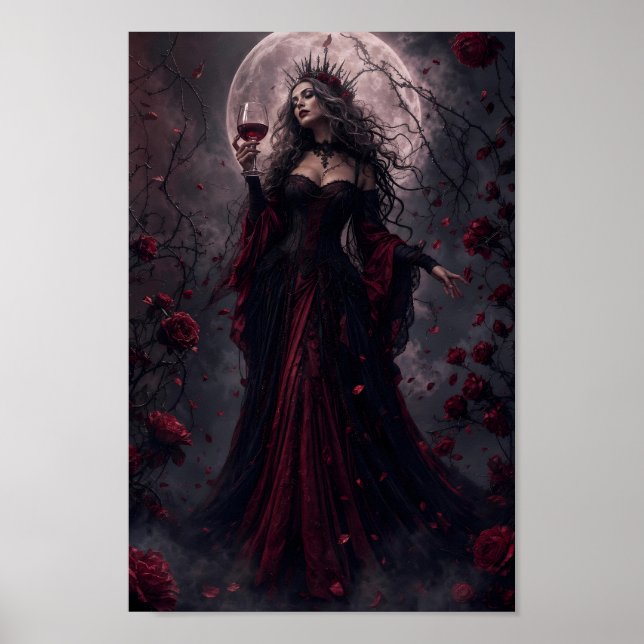 Crimson Moon Queen Gothic Fantasy Poster (Front)
