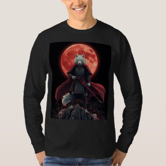 Crimson Moon Wolf Ronin T-Shirt
