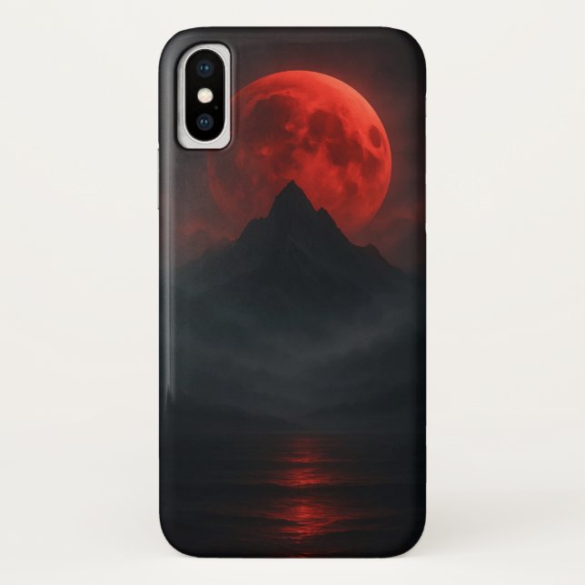 Crimson Moonrise Mountain Mobile Case (Back)