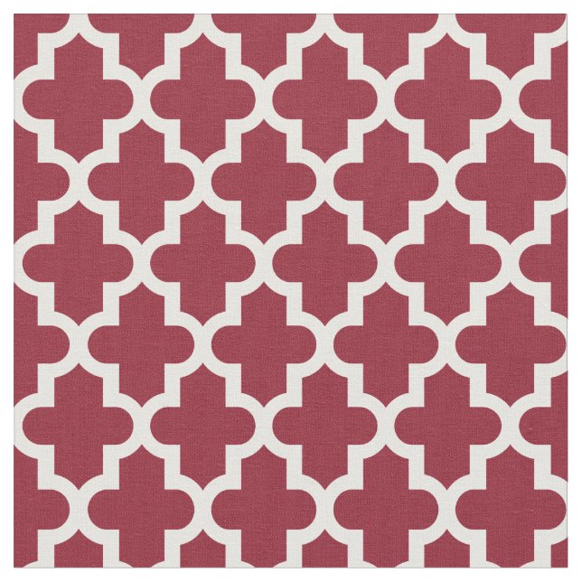 Crimson Moroccan Print Fabric (Close Up)