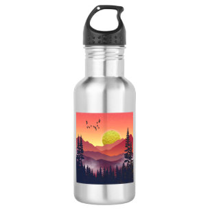 Crimson Mountains Landscape 532 Ml Water Bottle