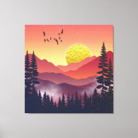 Crimson Mountains Landscape