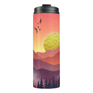 Crimson Mountains Landscape Thermal Tumbler