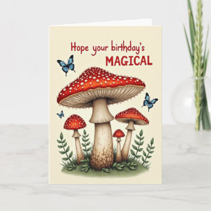 Crimson Mushroom Birthday Card
