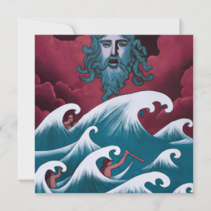 Crimson Neptune Oil Painting