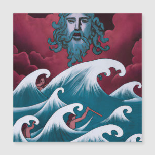 Crimson Neptune Oil Painting