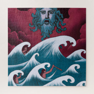 Crimson Neptune Oil Painting Jigsaw Puzzle