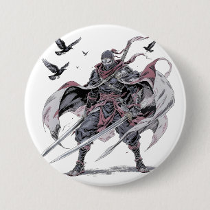 Crimson Ninja Phone Case 7.5 Cm Round Badge