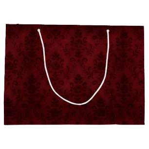 Crimson Nocturne Bloom Victorian  Large Gift Bag