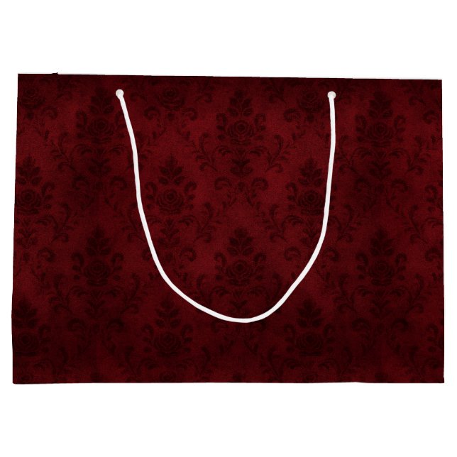 Crimson Nocturne Bloom Victorian  Large Gift Bag (Back)
