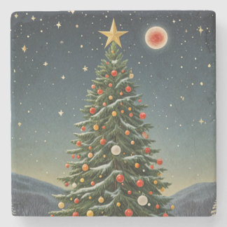 Crimson Noel Stone Coaster