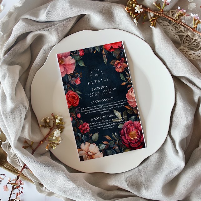 Crimson Noir Wedding  Enclosure Card (Creator Uploaded)