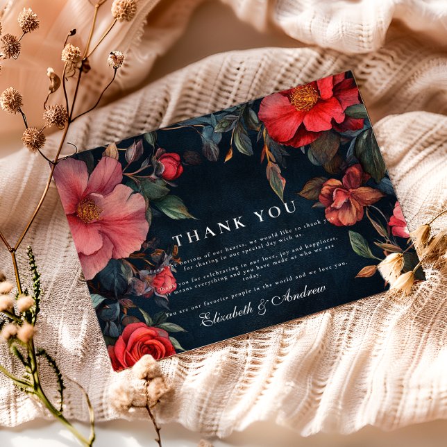 Crimson Noir Wedding  Thank You Card (Creator Uploaded)