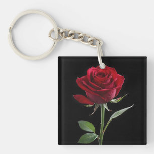 Crimson on Ebony: The Single Red Rose, Key Ring