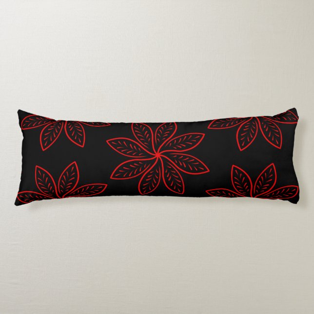 Crimson Pattern on Black  Body Cushion (Front)