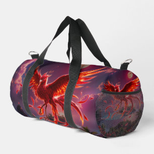 Crimson Phoenix of the Moonlit Tide. Duffle Bag