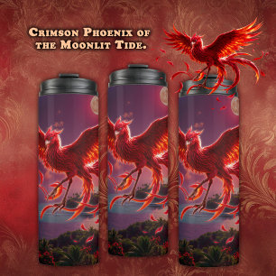 Crimson Phoenix of the Moonlit Tide.  Thermal Tumbler