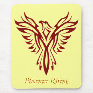 Crimson Phoenix Rising Mouse Mat