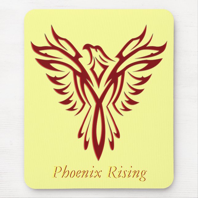 Crimson Phoenix Rising Mouse Mat (Front)