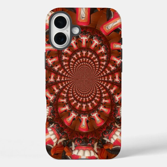 Crimson Pulse | Kaleidoscope Tongue Abstract Art   Case-Mate iPhone Case (Back)