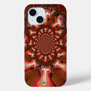 Crimson Pulse   Kaleidoscope Tongue Abstract Art   iPhone 15 Case