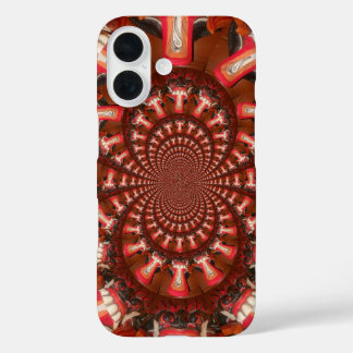 Crimson Pulse | Kaleidoscope Tongue Abstract Art   iPhone 16 Case