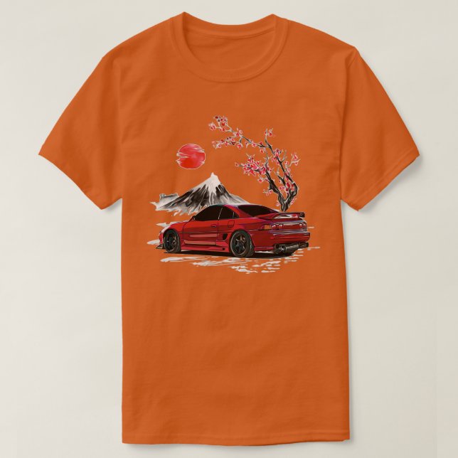 Crimson Red 1999 MR2 With Cherry Blossom Tree T-Shirt (Design Front)
