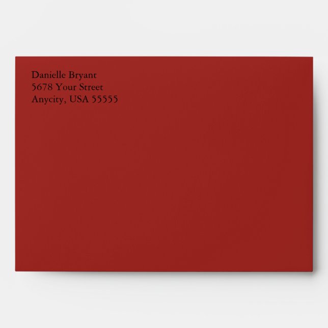 Crimson Red A7 5x7 Custom Pre-addressed Envelopes (Front)