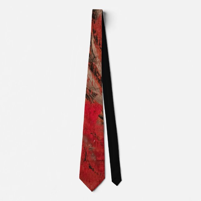 Crimson Red, A Gel Print Abstract Tie (Front)