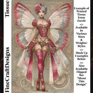 Crimson Red Adult Fairy In Corset DN1L Decoupag Tissue Paper