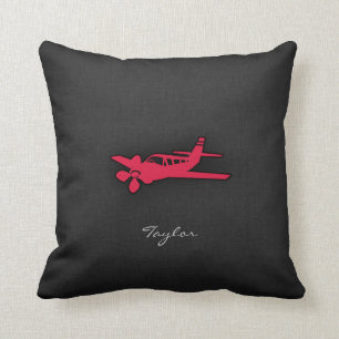 Crimson Red Aeroplane Cushion