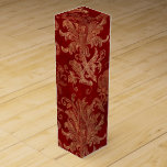 Crimson Red and Gold Vintage Damask Wine Box<br><div class="desc">Vintage velvet crimson red and faux foil gold floral damask wine box.</div>