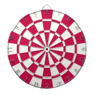 Crimson Red And White Dartboard
