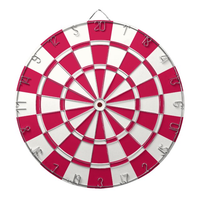 Crimson Red And White Dartboard (Front)