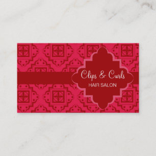 Crimson Red Arabesque Moroccan Graphic Business Card