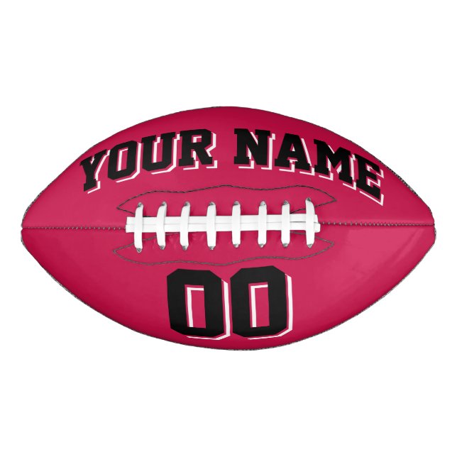 CRIMSON RED BLACK AND WHITE Custom Football American Football (Front)