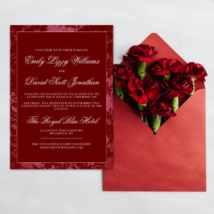 Crimson Red Classic Calligraphy Script Elegant Invitation
