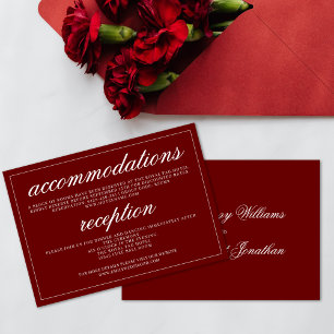 Crimson Red Classic Minimal Script Elegant Enclosure Card