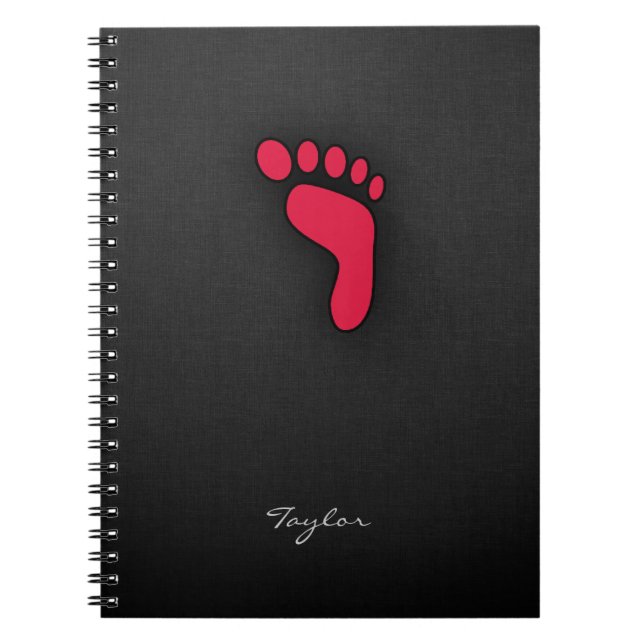 Crimson Red Footprint Notebook (Front)
