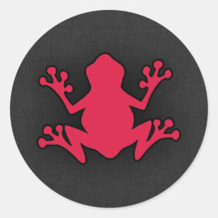 Crimson Red Frog Classic Round Sticker