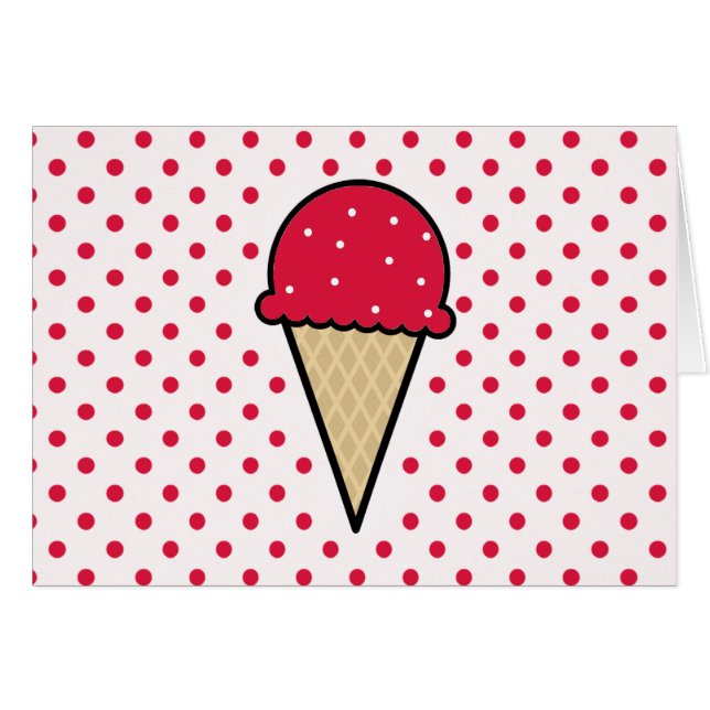 Crimson Red Ice Cream Cone (Front Horizontal)